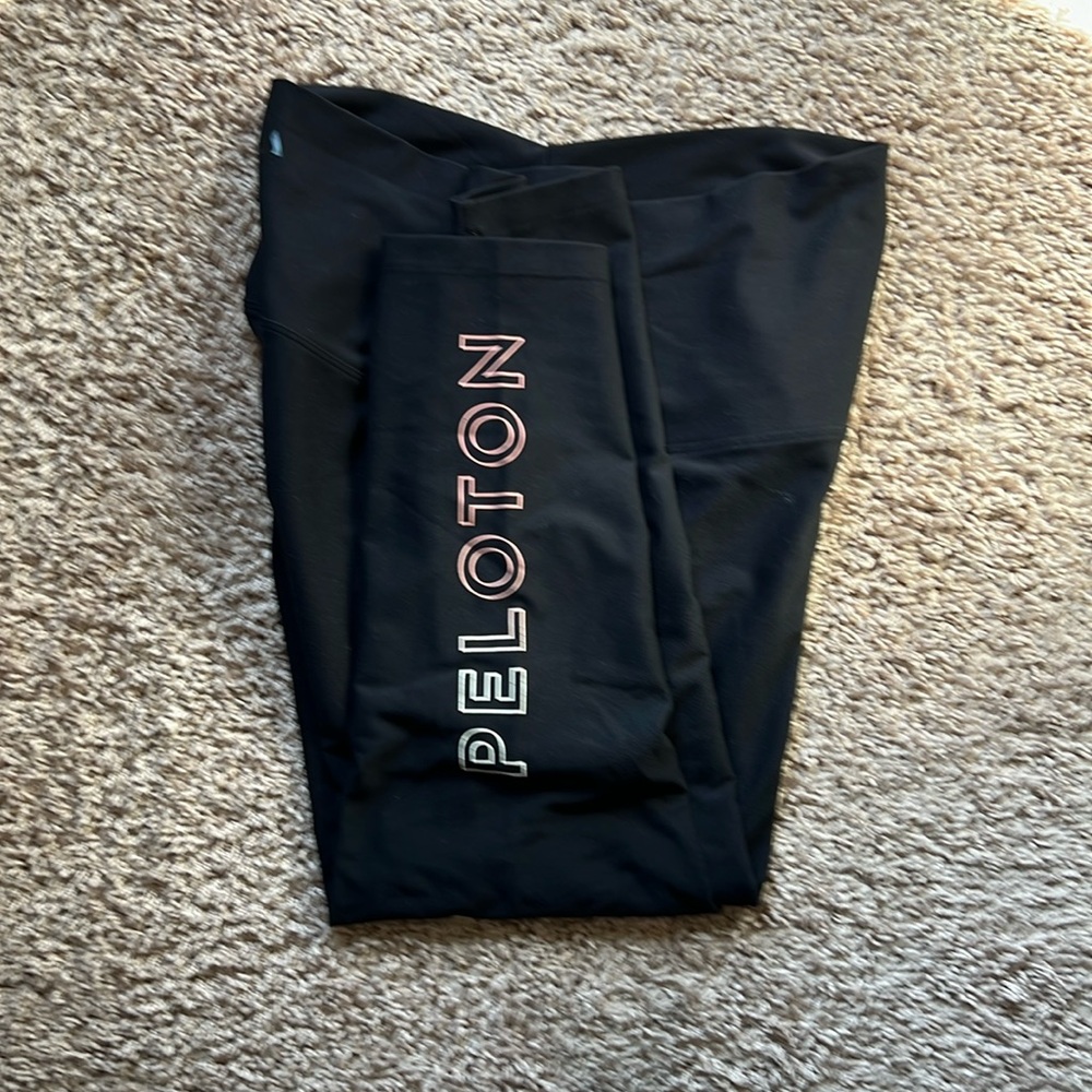 Peloton Leggings - Size Large - Black with pink Peloton writing